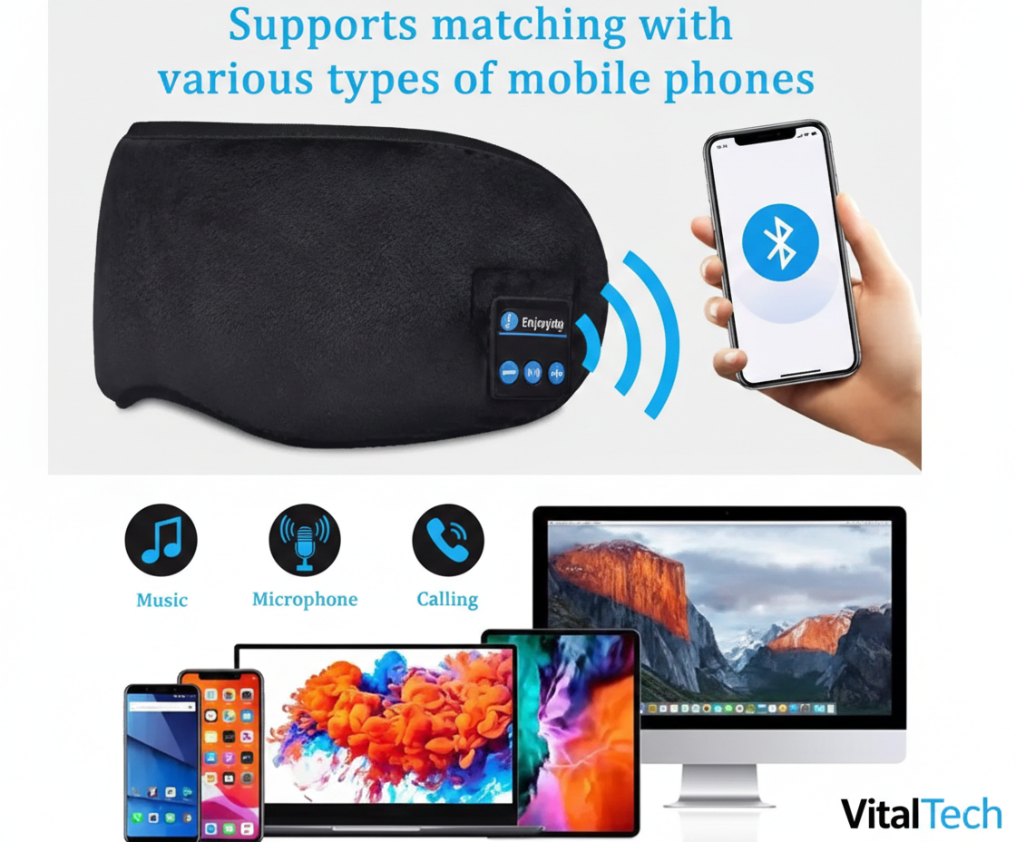 Audífonos Para Dormir Antifaz Bluetooth